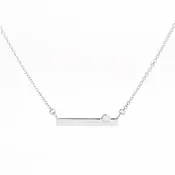 14k White Gold Diamond Bar Necklace