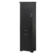 50,8 cm B x 33 cm T x 173 cm H Wäscheschrank mit 2 unterschiedlich großen Schubladen und verstellbarem Einlegeboden