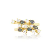 Abstract Alexandrite and Diamond Journey Ring
