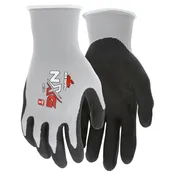 9673 ( SOLD BY DOZEN )MCR Safety NXG® Work Gloves 13 Gauge Gray Nylon Black Nitrile Foam Coated Palm and Fingertips
