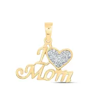10k YELLOW GOLD 1/12CTW DIAMOND P1 GIFT | MOM PENDANT