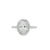 0.75 Carat Oval Lab-Grown Diamond Ring 14K White Gold