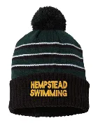 134- HEMPSTEAD SWIMMING Richardson - Stripe Pom Beanie With Cuff