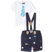 Baby-Boys Newborn Baseball Suspender & Short Set 12-18 months