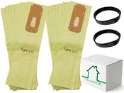 16 Replacement Oreck Type CC Bags + 2 Belts for Oreck XL Uprights. (0300604) OEM nos. CCPK80H CCPK80F CCPK8DW PK80009 PK80009DW CCPK8
