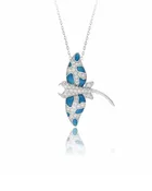 14KT WHITE GOLD DIAMONDS MANTA RAY PENDANT