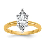 Certified Lab Grown Diamond VS/SI+ G+ Marquise Solitaire Complete Engagement Ring
