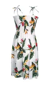 BOP Plumeria Ladies Smocked Tube Hawaiian Aloha Dress White