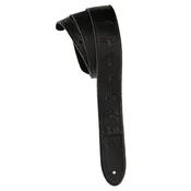 2” PRS Leather Strap, Embossed Birds, Black