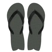 Men's Sustainable Flip Flops Fish Style Grey with Black Straps