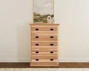 A-America Amish Highlands 5-Drawer Chest in Natural
