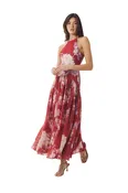 Abbey Dress, Red/Ivory