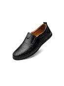 Men’s PU Leather Penny Loafers – Black Business Casual