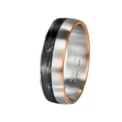 Carbon Fiber Inlay Band with 18K Rose Gold Rail, Pd950 Rail and Lining - 6.5mm