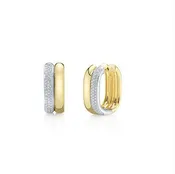 14 Karat Two-Tone Gold 0.33 Carat Diamond Oval Hoop Earrings