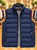 Alpine Swiss Navy Blue Quilted Puffer Vest — Size XXL