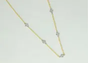 5 Diamond Motif Necklace | 18K Two Tone Gold
