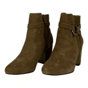 Bella Vita Women US 5.5 Brown Suede Block Heel Ankle Boots