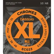 D'Addario Flat Wound Extra Light .010-.048 ECG23 Chromes Electric Guitar Strings