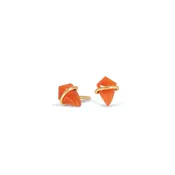 10K Gold Kite Stud Earrings in Carnelian