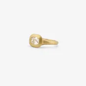 ROSANNE PUGLIESE 22K & CUSHION-SHAPED OLD MINE CUT DIAMOND GREEK-INSPIRED RING, 1CT