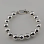 12 mm. Sterling Bead Bracelet