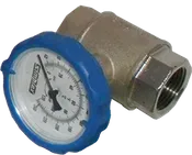 3/4" NPT Simplex Valve, Ball valve w/ innovative temperature gauge handle (Blue