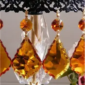 Amber French Cut Crystals – Premium Topaz Glass Crystal Prisms