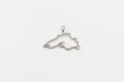 Brushed White Gold Lake Superior Outline Pendant