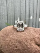 3.10ct Lab Grown Emerald Cut Lab Diamond Platinum Engagement Ring — Blueground