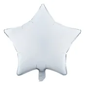 10pcs Star Shape Foil Mylar Helium Balloon 18" (White)