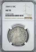 1844-O Liberty Seated Half Dollar 50C NGC AU55