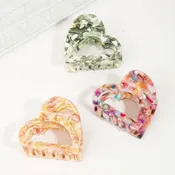 Acetate Heart Jaw Hair Clip Set