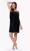100% Cotton Black Terry Velour Cloth Spa Wrap, Bath Towel Wrap