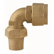 1 1/2″ Female Copper Thread Swivel Nut x Flare Copper Quarter Bend