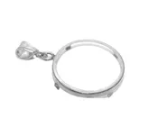 .925 Coin Bezel Sterling Silver Pendant Charm