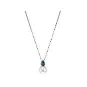 14 Karat White Blue Topaz Necklac