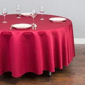 108 in. Round Square-Point Damask Tablecloth (2 Colors)