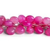 10-13mm Purple Pink Chalcedony Plain Hearts 8 inch 16 beads