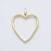 14K Gold Filled 36mm Minimalist Open Molten Heart Charm | Charms-00038