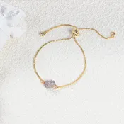 14K Gold Plated Stone Bracelet