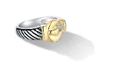 Classic Cable Buckle Ring in Silver and 14K Gold