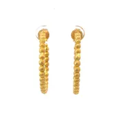 1" Vermeil Textured Bead Hoop