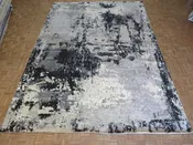 10'11 x 15'3 Hand Knotted Black Gray Modern Abstract Oriental Rug G15415