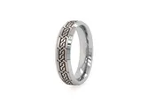 6mm Custom Made Flat Shaped Tungsten Ring with Celtic Inspired Engravings