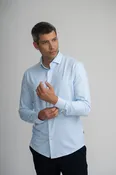 APEX - Light Blue Birdseye Long Sleeve Shirt