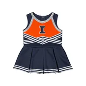 Colosseum Illinois Fighting Illini Baby Navy Blue Lollipop Park Sets Cheer Dress