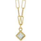 Bezel Set Natural Diamond Chain Necklace
