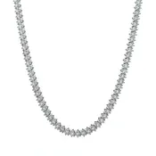 14K White Gold Diamond Choker Necklace