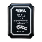 Black High Gloss Plaque with Black & Silver Florentine Border